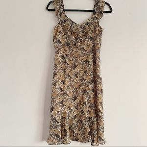 ☀️ LOFT Fall Floral Midi Ruffle Dress